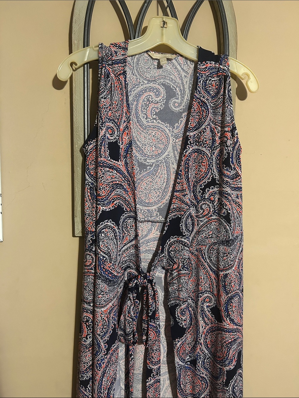 Banana Republic Blue and Pink Paisley Sweater